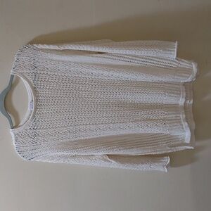 Chico's open-stitch dolman sleeve pullover sweater